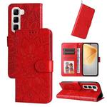 For Infinix Hot 50 4G Embossed Sunflower Leather Phone Case(Red)