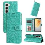 For Infinix Hot 50 4G Embossed Sunflower Leather Phone Case(Green)