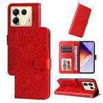 For Infinix Note 40 5G Embossed Sunflower Leather Phone Case(Red)