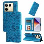 For Infinix Note 40 Pro 4G / 5G / Note 40 Pro+ Embossed Sunflower Leather Phone Case(Blue)