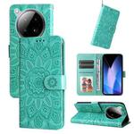 For Infinix Zero 40 4G / 5G Embossed Sunflower Leather Phone Case(Green)