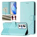 For Cubot Max 5 Honeycomb Embossing RFID Leather Phone Case(Mint Green)