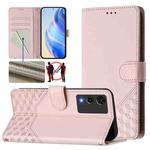 For Cubot A10 Honeycomb Embossing RFID Leather Phone Case(Pink)