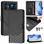 For Cubot A20 Honeycomb Embossing RFID Leather Phone Case(Black)