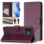 For Cubot Note 40 Honeycomb Embossing RFID Leather Phone Case(Violet)