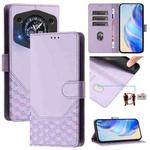For Cubot A30 Honeycomb Embossing RFID Leather Phone Case(Light Purple)