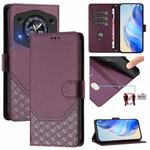 For Cubot A30 Honeycomb Embossing RFID Leather Phone Case(Violet)