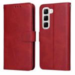 For Infinix Hot 50 4G Classic Calf Texture Flip Leather Phone Case(Red)