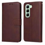 For Infinix Hot 50 5G Classic Calf Texture Flip Leather Phone Case(Brown)