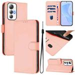 For Cubot Max 5 Skin Feel Solid Color Leather Phone Case with Lanyard(Pink)