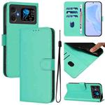 For Cubot A20 Skin Feel Solid Color Leather Phone Case with Lanyard(Green)