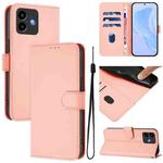 For Cubot Note 40 Skin Feel Solid Color Leather Phone Case with Lanyard(Pink)