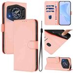For Cubot A30 Skin Feel Solid Color Leather Phone Case with Lanyard(Pink)