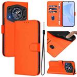 For Cubot A30 Skin Feel Solid Color Leather Phone Case with Lanyard(Orange)