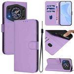 For Cubot A30 Skin Feel Solid Color Leather Phone Case with Lanyard(Lavender Purple)