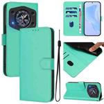For Cubot A30 Skin Feel Solid Color Leather Phone Case with Lanyard(Green)