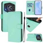 For Cubot A30 Skin Feel Solid Color Leather Phone Case with Lanyard(Mint Green)