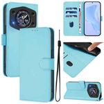 For Cubot A30 Skin Feel Solid Color Leather Phone Case with Lanyard(Sky Blue)