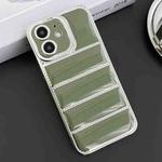For iPhone 11 Electroplated Silver Edge Eiderdown TPU Phone Case(Green)