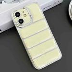 For iPhone 11 Electroplated Silver Edge Eiderdown TPU Phone Case(Yellow)