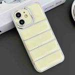 For iPhone 12 Electroplated Silver Edge Eiderdown TPU Phone Case(Yellow)