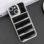 For iPhone 13 Electroplated Silver Edge Eiderdown TPU Phone Case(Black)