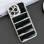 For iPhone 13 Pro Electroplated Silver Edge Eiderdown TPU Phone Case(Black)