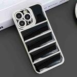 For iPhone 14 Pro Electroplated Silver Edge Eiderdown TPU Phone Case(Black)