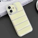 For iPhone 16 Plus Electroplated Silver Edge Eiderdown TPU Phone Case(Yellow)