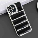 For iPhone 16 Plus Electroplated Silver Edge Eiderdown TPU Phone Case(Black)