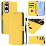 For Cricket Icon 6 Skin Feel Solid Color Leather Phone Case with Lanyard(Lemon Yellow)