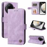 For Tecno Camon 30 Pro Skin Feel Life Tree Metal Button Leather Phone Case(Purple)