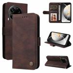 For Tecno Camon 30S / Camon 30S Pro Skin Feel Life Tree Metal Button Leather Phone Case(Brown)