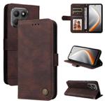 For Tecno Pova 7 5G Skin Feel Life Tree Metal Button Leather Phone Case(Brown)