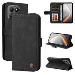For Tecno Pova 7 5G Skin Feel Life Tree Metal Button Leather Phone Case(Black)
