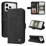 For Tecno Spark 40 4G Skin Feel Life Tree Metal Button Leather Phone Case(Black)