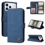For Tecno Spark 40 4G Skin Feel Life Tree Metal Button Leather Phone Case(Blue)