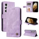 For Tecno Spark 40 Pro  4G Skin Feel Life Tree Metal Button Leather Phone Case(Purple)