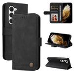For Tecno Spark 40 Pro  4G Skin Feel Life Tree Metal Button Leather Phone Case(Black)