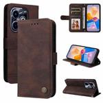 For Infinix Hot 40i Skin Feel Life Tree Metal Button Leather Phone Case(Brown)