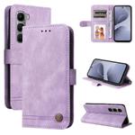For Infinix Hot 60 4G / Hot 60i 4G Skin Feel Life Tree Metal Button Leather Phone Case(Purple)
