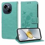 For Tecno Spark Go 1 / Pop 9 / Spark Go 2025 Embossed Butterfly Flowers Leather Phone Case(Green)