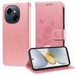 For Tecno Spark Go 1 / Pop 9 / Spark Go 2025 Embossed Butterfly Flowers Leather Phone Case(Rose Gold)