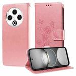 For Tecno Spark 30 4G Embossed Butterfly Flowers Leather Phone Case(Rose Gold)