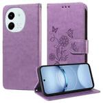 For Tecno Spark 30 5G / Pova 6 Neo 5G Embossed Butterfly Flowers Leather Phone Case(Purple)