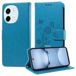 For Tecno Spark 30 5G / Pova 6 Neo 5G Embossed Butterfly Flowers Leather Phone Case(Blue)