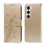 For Tecno Spark 40 Pro  4G Embossed Butterfly Flowers Leather Phone Case(Gold)