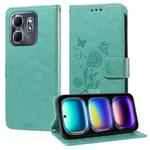 For Infinix Hot 50i / Smart 9 Embossed Butterfly Flowers Leather Phone Case(Green)