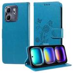 For Infinix Hot 50i / Smart 9 Embossed Butterfly Flowers Leather Phone Case(Blue)