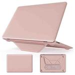 For MacBook Air 13.3 inch A2337 Business Magnetic Holder PC + PU Laptop Protective Case(Pink)